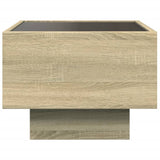 ZNTS Side Table with LED Sonoma Oak 40x40x30 cm Engineered Wood 847499