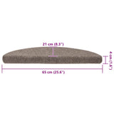 Stair Mats Self-adhesive 15 pcs 65x21x4 cm Beige Half Round Large 322355