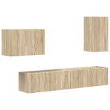 TV Wall Cabinet Set 4 pcs Sonoma Oak Engineered Wood 3408936