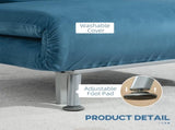 Single Velvet-Feel Sleeper Chair - Blue T3398P344449