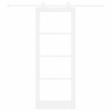 Sliding Door ORKDAL White 83 x 211 cm Solid Pine Wood and Glass 3332084