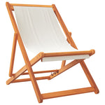 ZNTS Folding Beach Chairs 2 pcs Cream White Fabric 3214495