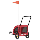 Pet Bike Trailer Red Oxford Fabric and Iron 93971