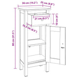 Plant Stand with Drawer Brown 36 x 25 x 80 cm Mahogany Wood 42012415