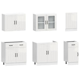 7 Piece Kitchen Cabinet Set Lucca High Gloss White Engineered Wood 3314743