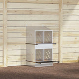 Chicken Nesting Box with 4 Compartments Galvanized Silver Metal 864354