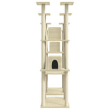 Cat Tree with Sisal Scratching Posts Cream 174 cm 171533