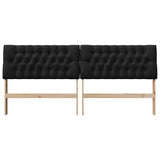 Upholstered Headboard Black 200 cm Solid Pine Wood 879321