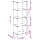 Storage Rack with Transparent Glass Top 40x30x123 cm Steel 846040