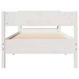 Bed Frame without Mattress White 90x190 cm Single Solid Wood Pine 3306208