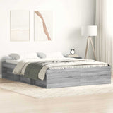Bed Frame without Mattress Grey Sonoma 150x200 cm King Size King Size 3203871