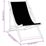 Beach Chair Set of 2 Black Aluminium, Textilene Compact 360168