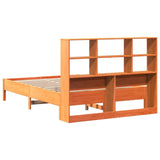 Bookcase Bed without Mattress Wax Brown 135x190 cm Double Solid Wood Pine 3322887