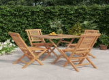 5 Piece Garden Dining Set Solid Wood Teak 3155034