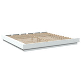 Bed Frame with LED Lights without Mattress White 200x200cm 3281070