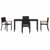 Garden Dining Set 5 pcs Black Powder-Coated Steel 3379418