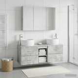 Bathroom Furniture Set 4 pcs Concrete Grey 3407026