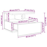 Floating Nightstand 2 pcs Artisan Oak 40 x 31 x 28 cm 871755