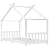 Kids Bed Frame White Solid Pine Wood 90x200 cm 283369