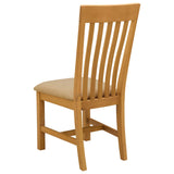 Dining Chair 2 pcs Solid Oak Wood Beige 45 x 59.5 x 100 cm 42039162