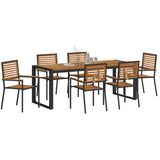 Garden Dining Set 7 pcs Black and Brown Poly Rattan 3365484
