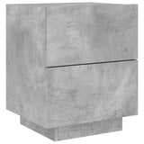 Bedside Cabinets with LED Lights 2 pcs Concrete Grey Engineered Wood 836742