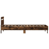 Bed Frame without Mattress with LED Lights Smoked Oak 100x200 cm 838712