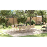 Garden Dining Set 9 pcs Beige Poly Rattan 3365401