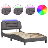 Bed Frame with LED without Mattress "Hvar" Grey 100x200 cm 3213916