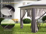 3 x 4m Garden Gazebo Hexagon Pop Up Gazebo Party Tent Canopy Double Roof Instant Shelter with T3398P315420