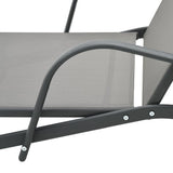 Sun Lounger Grey Powder-Coated Steel 200 x 58 x 32 cm 47845