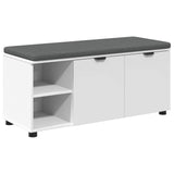Hall Bench White 100 x 38 x 46 cm Engineered Wood and Fabric 891512