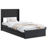Bed Frame with Storage and Headboard Black 75 x 190 cm 3414426