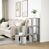 Room Divider Bookcase 3-Tier Grey Sonoma 99x29x99 cm Engineered Wood 857963