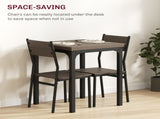 Three-Piece Minimal and Compact Dining Set, Grey Wood Grain T3398P344223