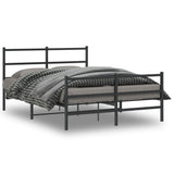 Metal Bed Frame without Mattress with Footboard Black 135x190cm 355382