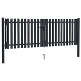 Double Door Fence Gate Steel 300x75 cm Anthracite 146350