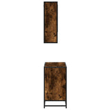 2 Piece Bathroom Furniture Set Smoked Oak Engineered Wood 3300942
