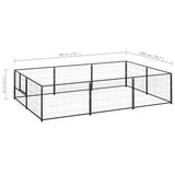 Dog Kennel Black 6 m Steel 3082110