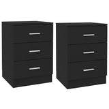 ZNTS Bedside Cabinets 2 pcs Black 38x35x56 cm Engineered Wood 800453