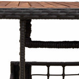Garden Table Black and Natural 100 x 55 x 37 cm 42035141