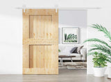 Sliding Door Natural and White 85 x 210 cm Solid Pine Wood 3445184