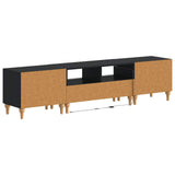 3 Piece LED TV Cabinet Black Engineered Wood 3416496