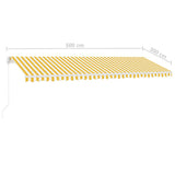 3069578 Freestanding Manual Retractable Awning 500x300 cm Yellow/White