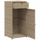 Garden Storage Cabinet Beige 55x55x111 cm Poly Rattan 365562