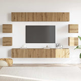 Wall Mounted TV cabinets 8 pcs Artisan Oak Engineered Wood 3328952