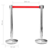 Stanchion with Belt Airport Barrier Stainless Steel Silver 51160