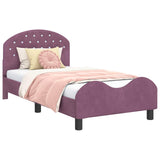 Children's Bed Frame with Headboard Purple 80 x 160 cm Velvet 42011110