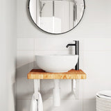 Basin Shelf Wall Mounted Steel and Solid Wood Oak 3302410