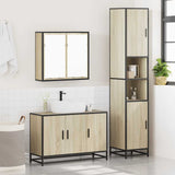 3 Piece Bathroom Furniture Set Sonoma Oak Engineered Wood 3301071